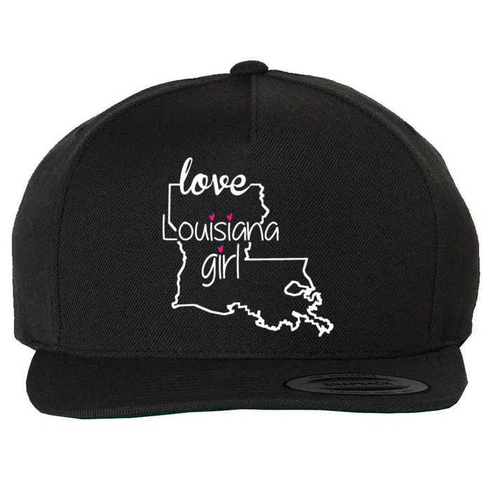 Louisiana Girl I Love Louisiana State Home Wool Snapback Cap