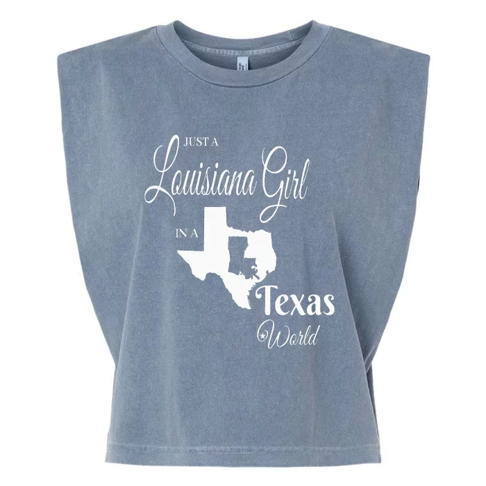 Louisiana Girl In A Texas World Garment-Dyed Women's Muscle Tee