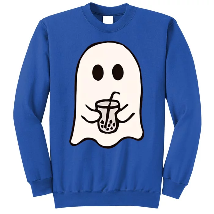 Little Ghost Ice Coffee Cute Ghost Halloween Boo Milk Tea Gift Tall Sweatshirt