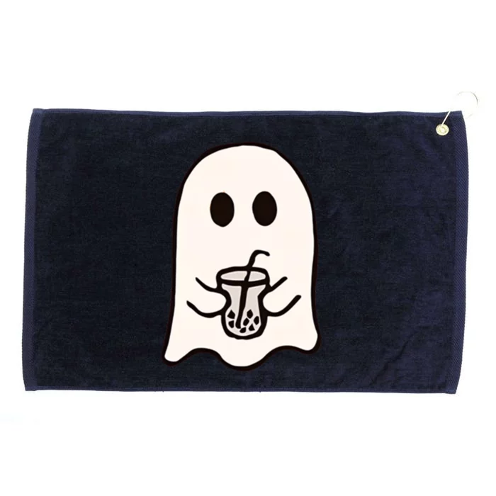 Little Ghost Ice Coffee Cute Ghost Halloween Boo Milk Tea Gift Grommeted Golf Towel