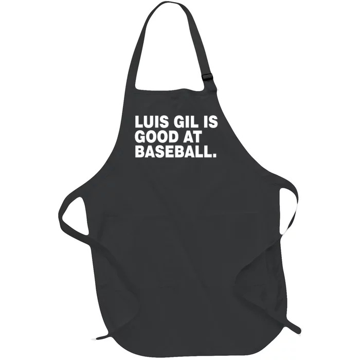 Luis Gil Is Good At Baseball Full-Length Apron With Pocket