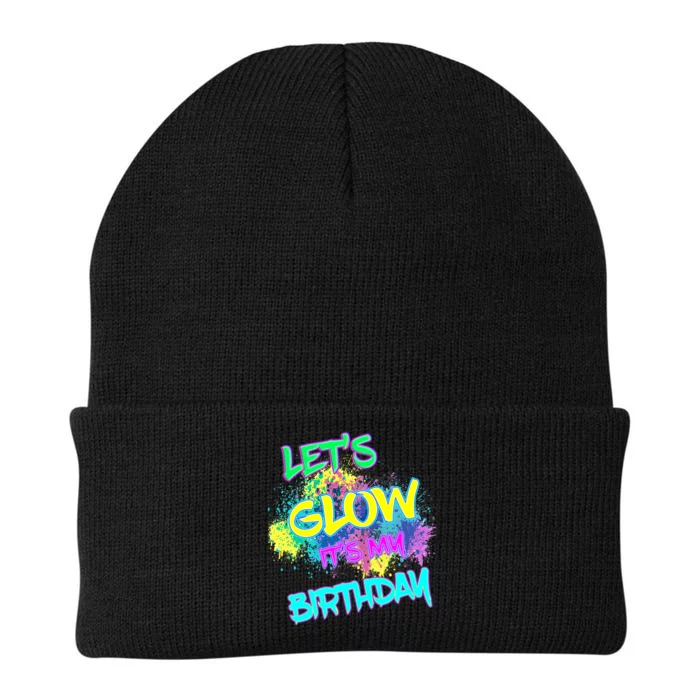 Lets Glow Its My Birthday Glow Party 80s Costume Party Knit Cap Winter Beanie