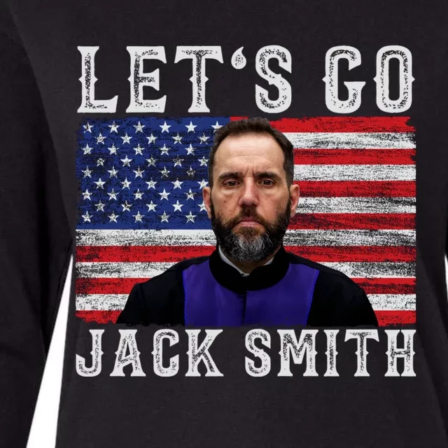 Lets Go Jack Smith For President USA Flag Womens Cotton Relaxed Long Sleeve T-Shirt