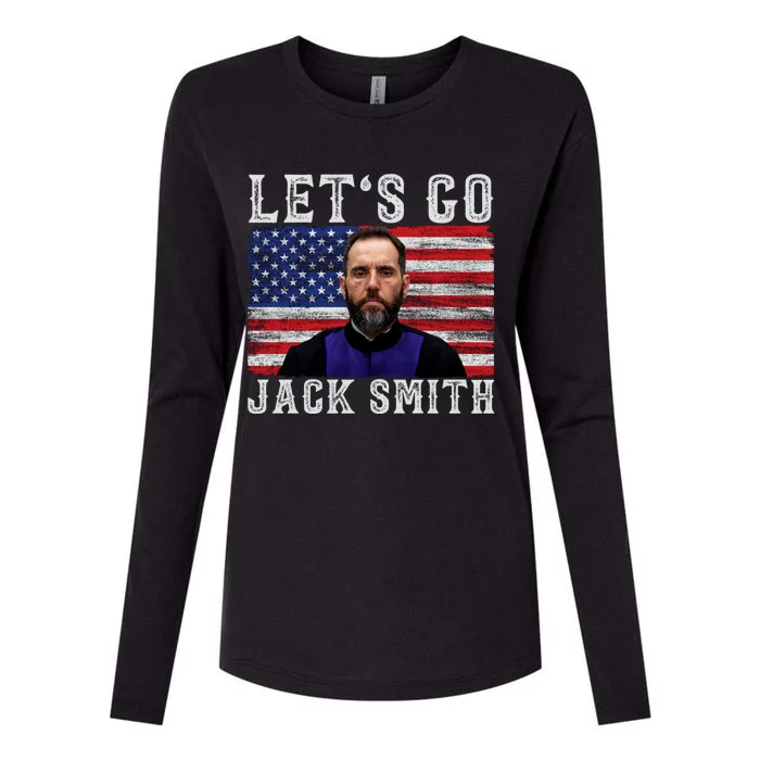 Lets Go Jack Smith For President USA Flag Womens Cotton Relaxed Long Sleeve T-Shirt