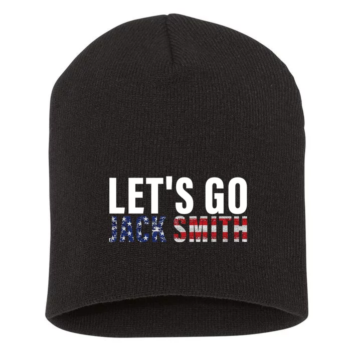 Lets Go Jack Smith For President USA Flag Short Acrylic Beanie