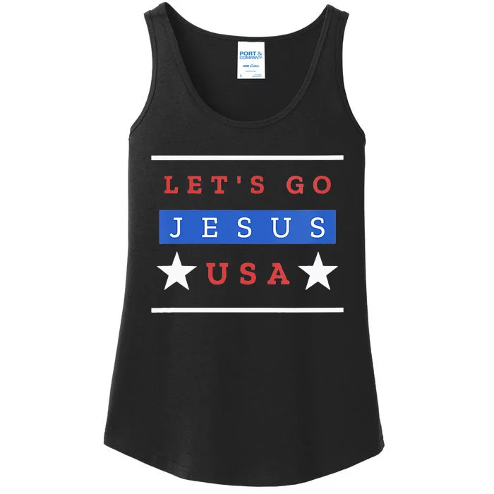 Lets Go Jesus. Spin On Lets Go Brandon. Spread Positivity Ladies Essential Tank