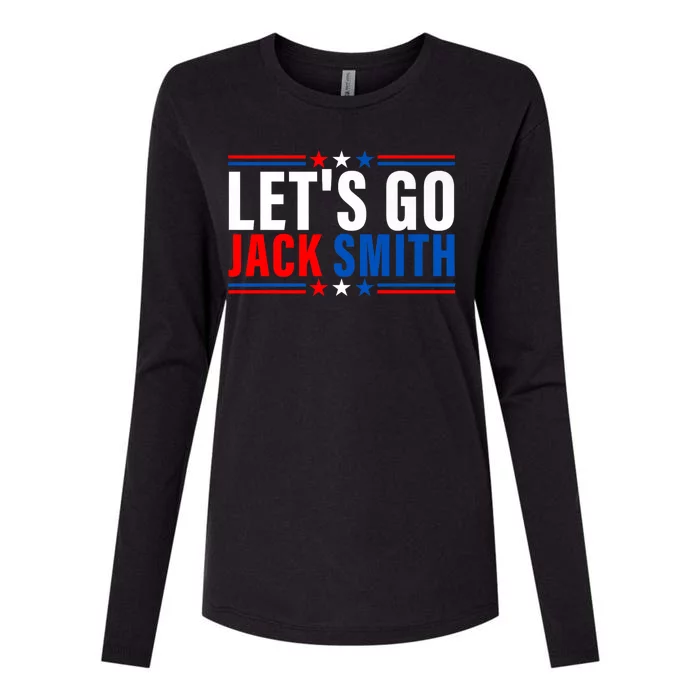 Lets Go Jack Smith For President USA Flag Womens Cotton Relaxed Long Sleeve T-Shirt