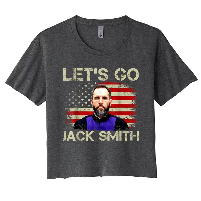 LETS GO JACK SMITH American Flag Design Women's Crop Top Tee