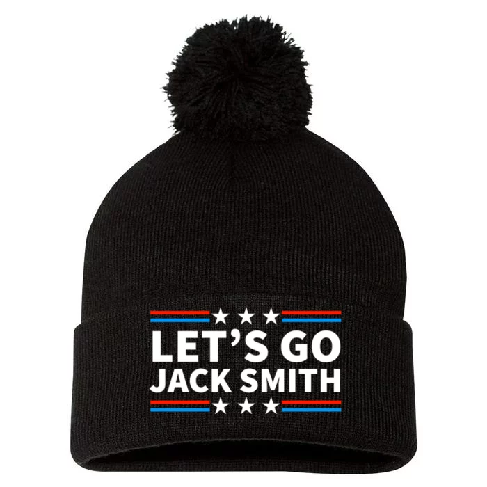 Lets Go Jack Smith For President USA Flag Pom Pom 12in Knit Beanie