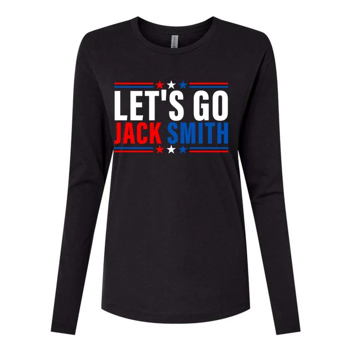 Lets Go Jack Smith For President USA Flag Womens Cotton Relaxed Long Sleeve T-Shirt