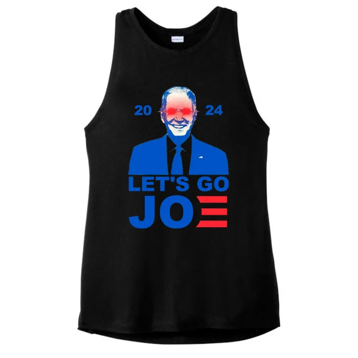 Let's Go Joe 2024 Biden Harris Re Election Ladies Tri-Blend Wicking Tank