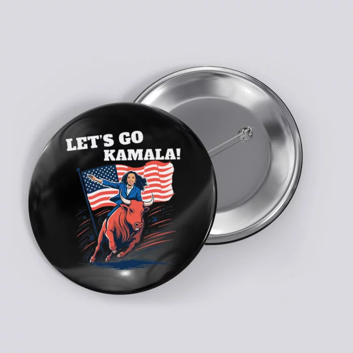 LetS Go Kamala Blue Text Election 2024 Button