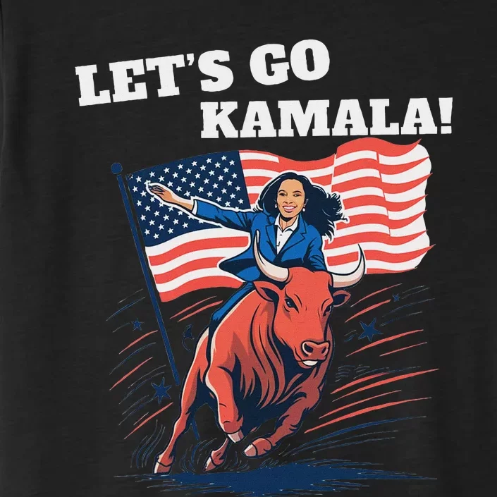 LetS Go Kamala Blue Text Election 2024 ChromaSoft Performance T-Shirt