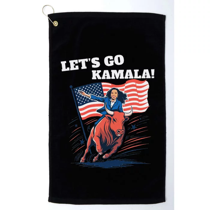 LetS Go Kamala Blue Text Election 2024 Platinum Collection Golf Towel