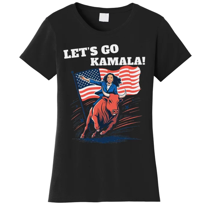 LetS Go Kamala Blue Text Election 2024 Women's T-Shirt