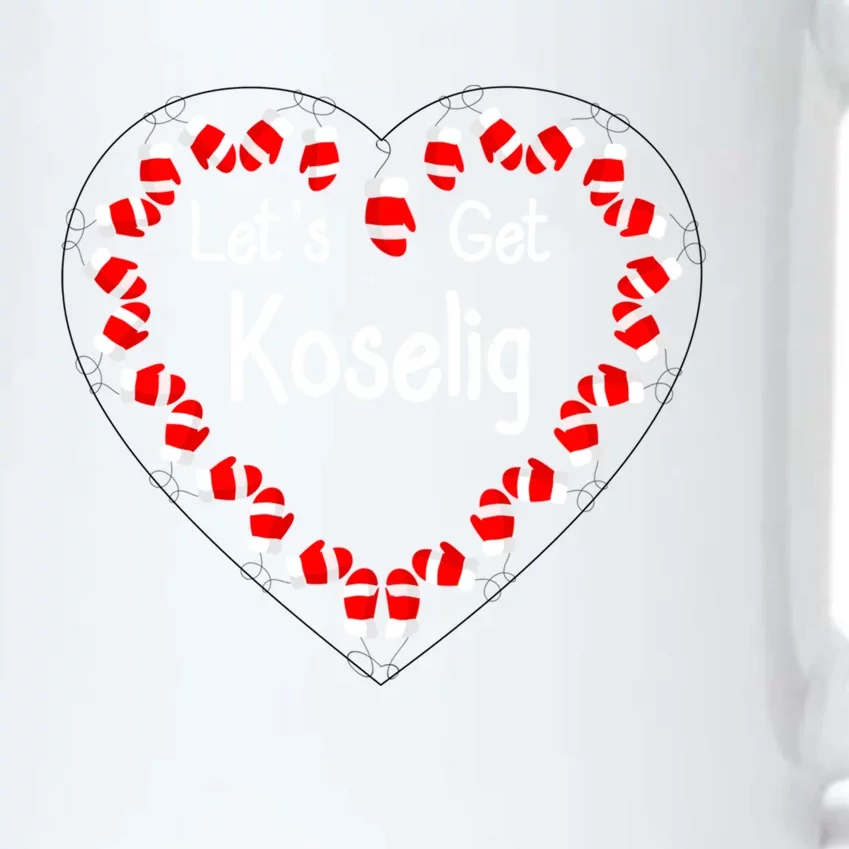 LetS Get Koselig Cosy Mitten Heart Koselig Meaningful Gift Black Color Changing Mug