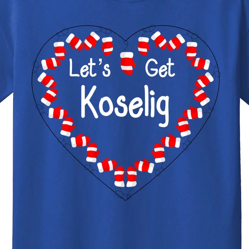 LetS Get Koselig Cosy Mitten Heart Koselig Meaningful Gift Kids T-Shirt