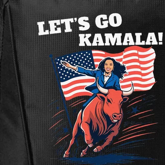 LetS Go Kamala Blue Text Election 2024 City Backpack