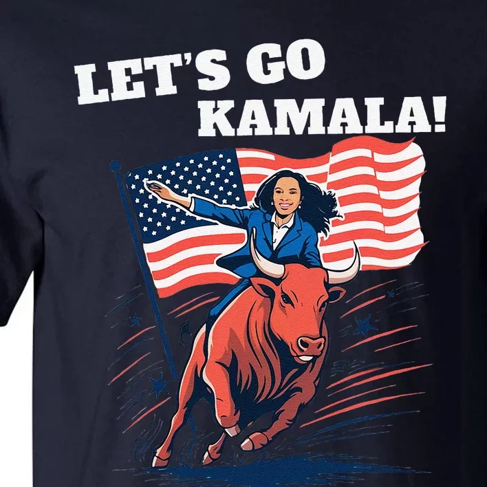 LetS Go Kamala Blue Text Election 2024 Tall T-Shirt