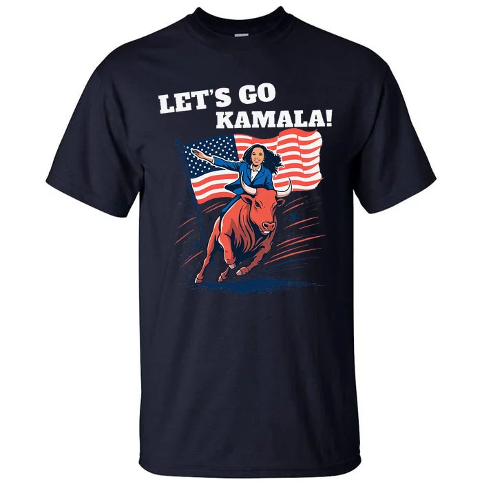 LetS Go Kamala Blue Text Election 2024 Tall T-Shirt