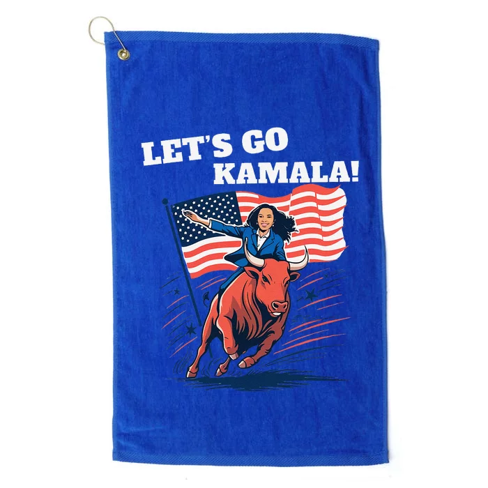 LetS Go Kamala Blue Text Election 2024 Platinum Collection Golf Towel