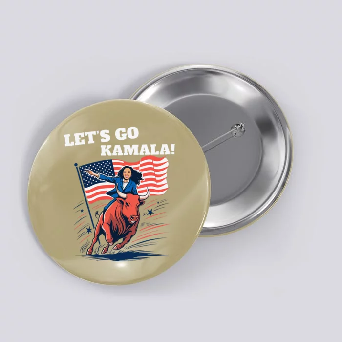 LetS Go Kamala Blue Text Election 2024 Button