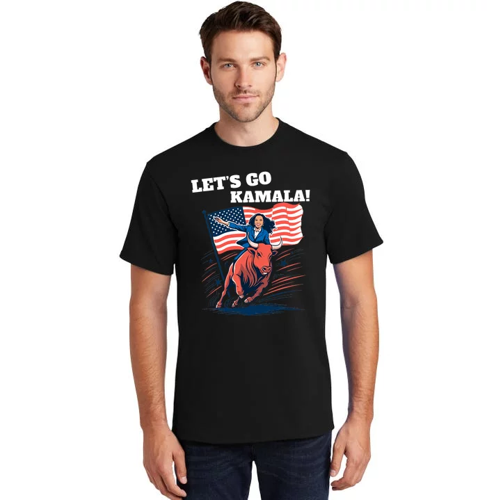 LetS Go Kamala Blue Text Election 2024 Tall T-Shirt