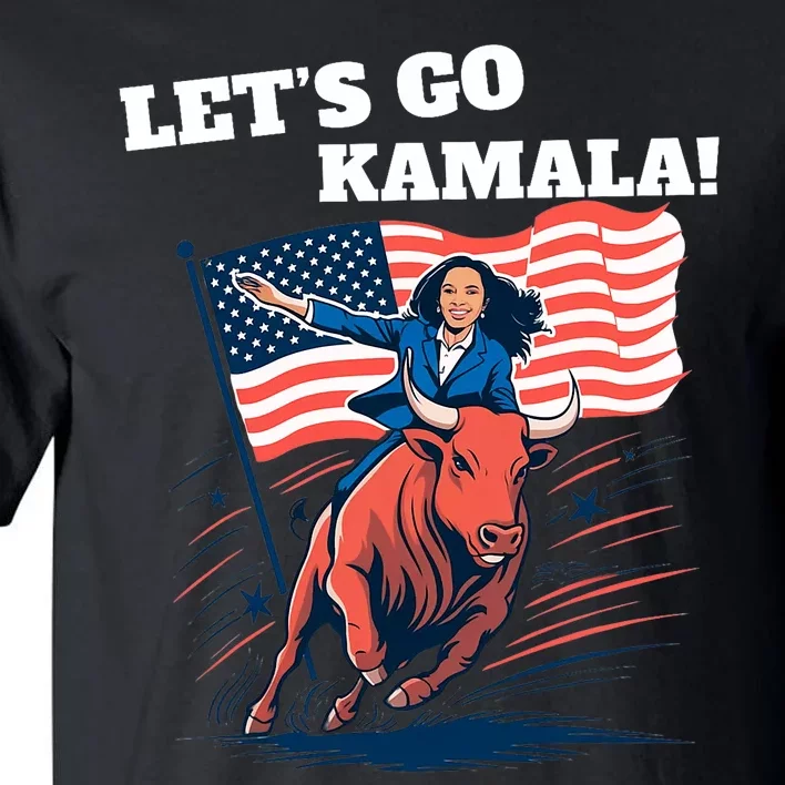 LetS Go Kamala Blue Text Election 2024 Tall T-Shirt