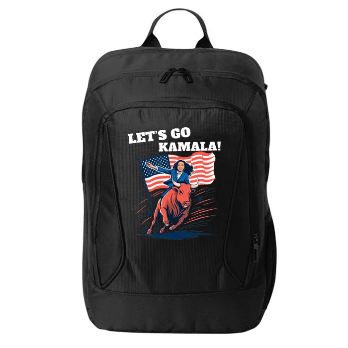 LetS Go Kamala Blue Text Election 2024 City Backpack