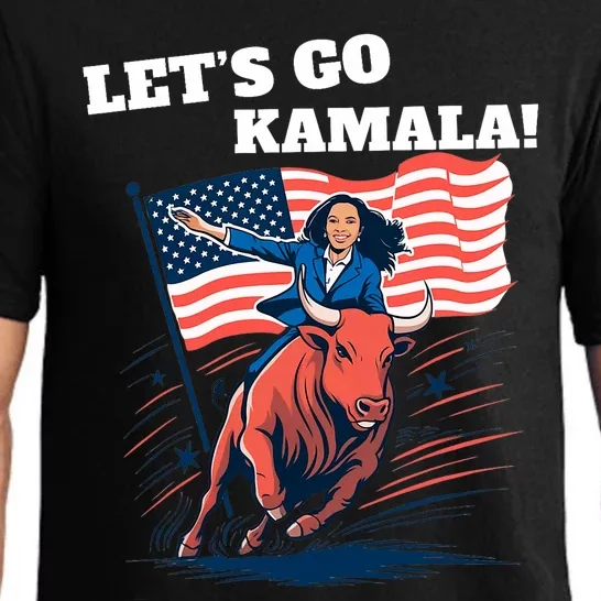 LetS Go Kamala Blue Text Election 2024 Pajama Set