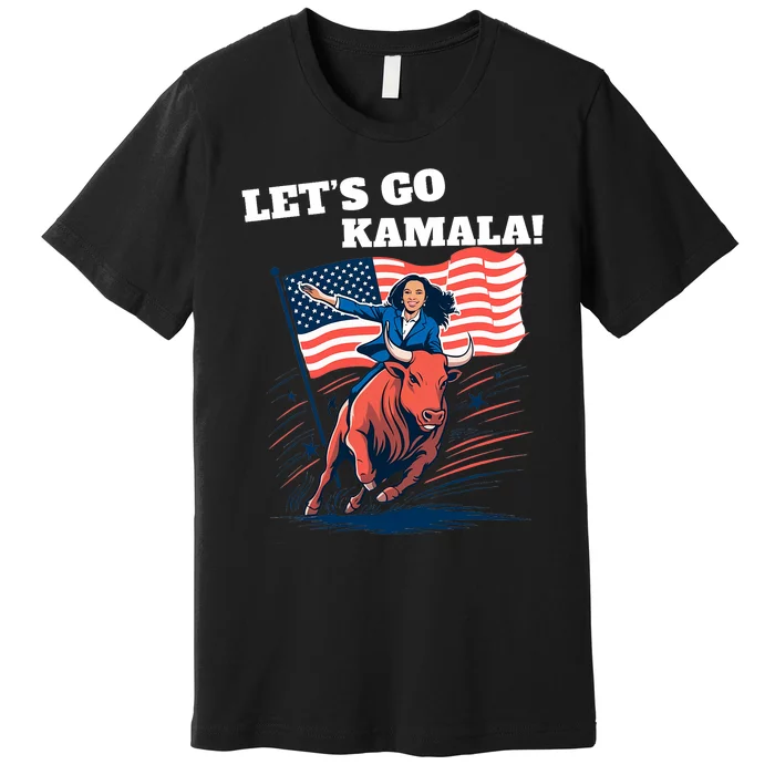 LetS Go Kamala Blue Text Election 2024 Premium T-Shirt