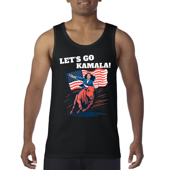 LetS Go Kamala Blue Text Election 2024 Tank Top