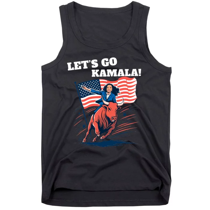 LetS Go Kamala Blue Text Election 2024 Tank Top