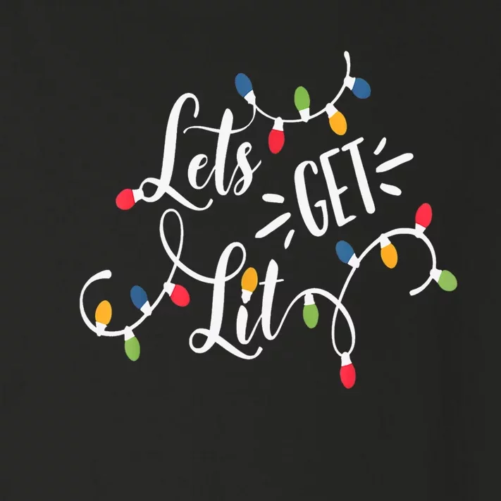 Let's Get Lit Funny Christmas Lights Xmas Maching Pijama TShirt Toddler Long Sleeve Shirt