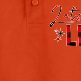 Lets Get Lit Christmas Holiday Party Dry Zone Grid Performance Polo