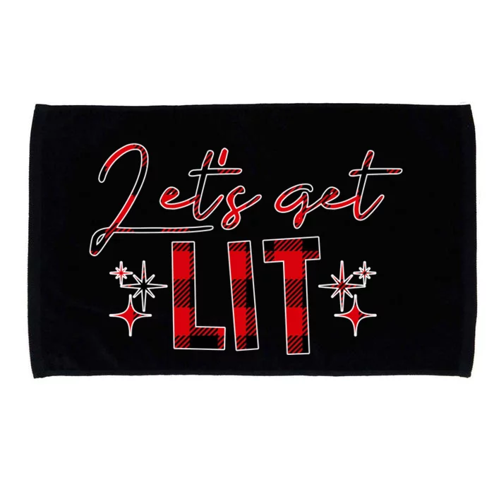 Lets Get Lit Christmas Holiday Party Microfiber Hand Towel