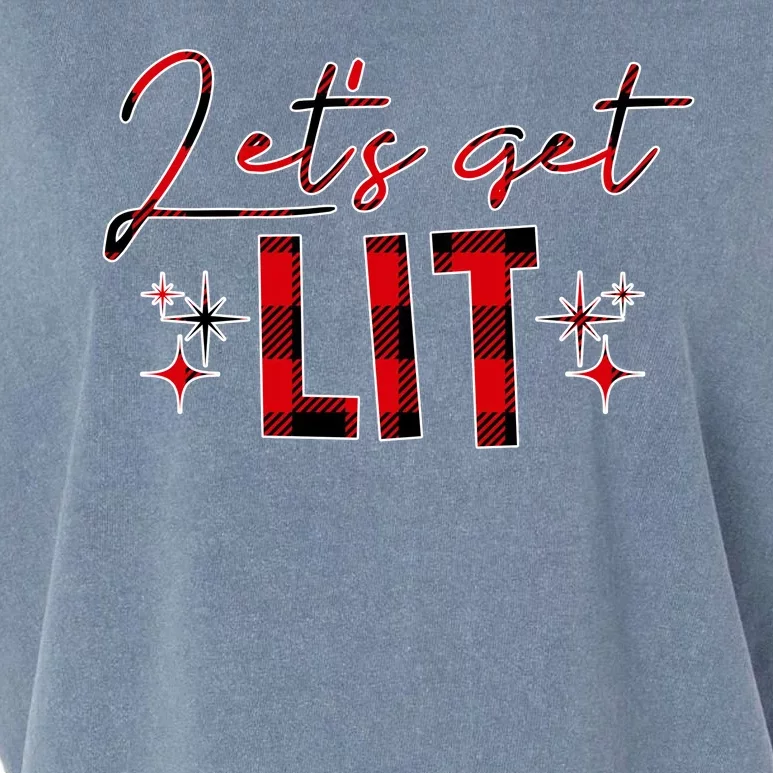 Lets Get Lit Christmas Holiday Party Garment-Dyed Women's Muscle Tee