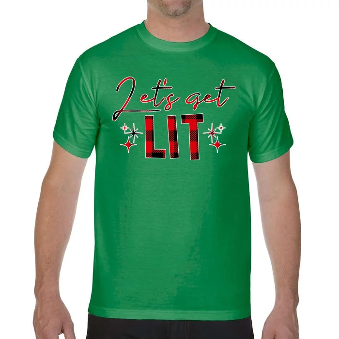 Lets Get Lit Christmas Holiday Party Comfort Colors T-Shirt