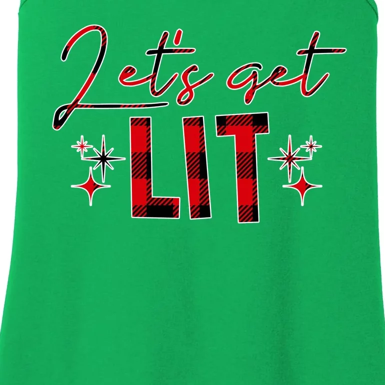 Lets Get Lit Christmas Holiday Party Ladies Essential Tank