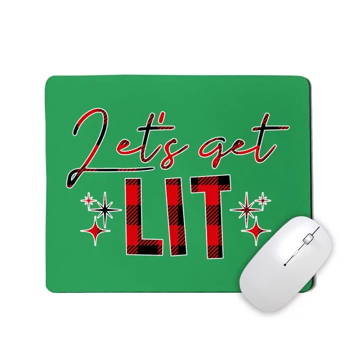 Lets Get Lit Christmas Holiday Party Mousepad