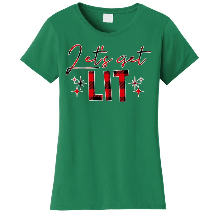 Lets Get Lit Christmas Holiday Party Women's T-Shirt