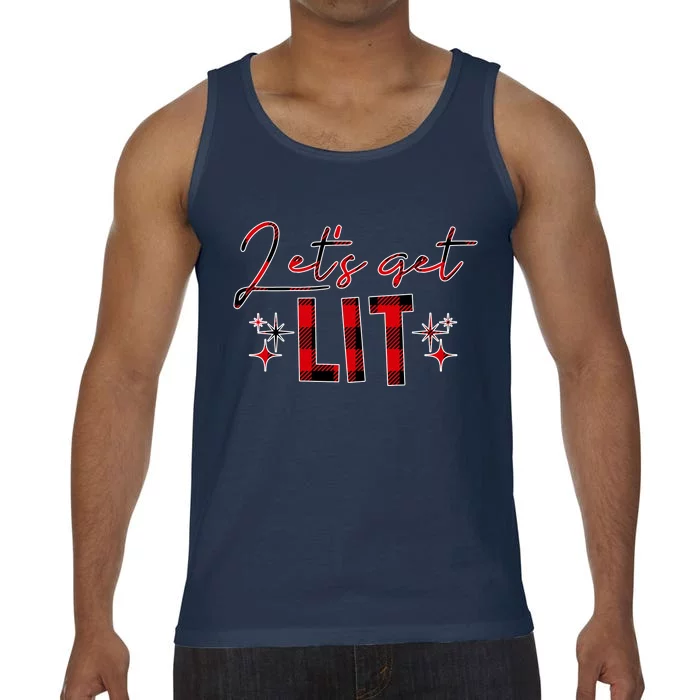 Lets Get Lit Christmas Holiday Party Comfort Colors® Tank Top