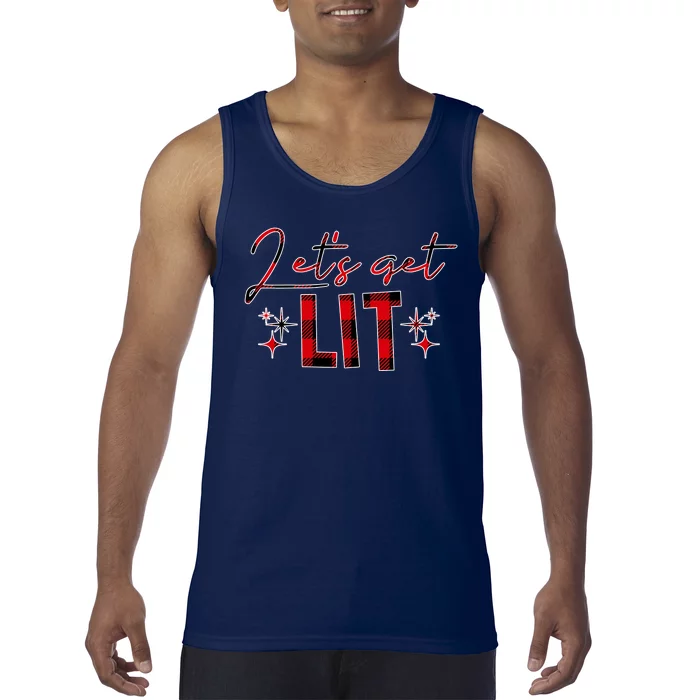 Lets Get Lit Christmas Holiday Party Tank Top