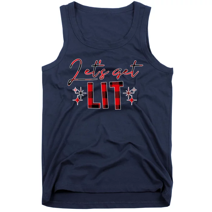 Lets Get Lit Christmas Holiday Party Tank Top