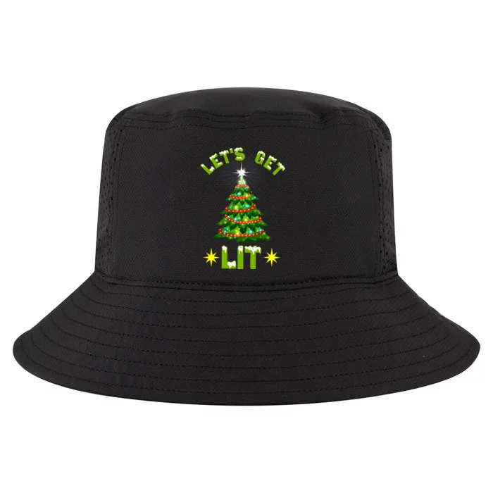 Lets Get Lit Funny Christmas Tree Lights Cool Comfort Performance Bucket Hat