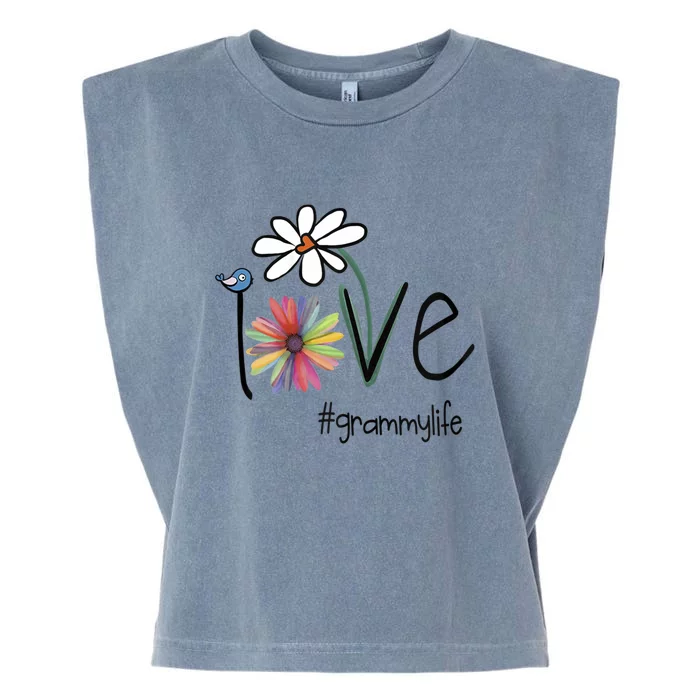 Love Grammy Life Art Flower Gift Garment-Dyed Women's Muscle Tee