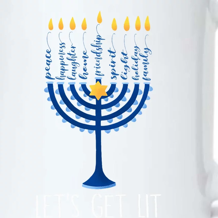 Lets Get Lit Happy Hanukkah Menorah Jewish Black Color Changing Mug