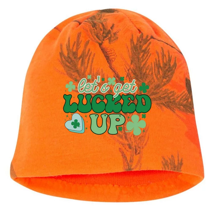 Let's Get Lucked Up Funny Pattrick's Day Kati - Camo Knit Beanie