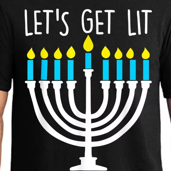 Let's Get Lit Funny Hanukkah Chanukah Pajamas Girls Pajama Set