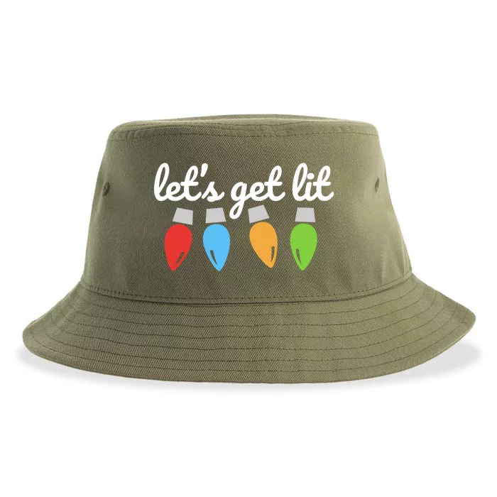 Let's Get Lit Ing Vintage Funny Christmas Saying Cool Gift Sustainable Bucket Hat